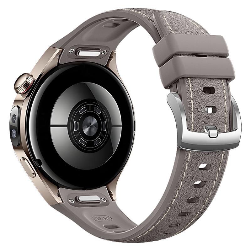 Silikon-Lederarmband für Huawei Watch 5 46MM Ohne Lücken Gummiarmband für Huawei Watch 5 42mm Unteres Schnellverschlussband