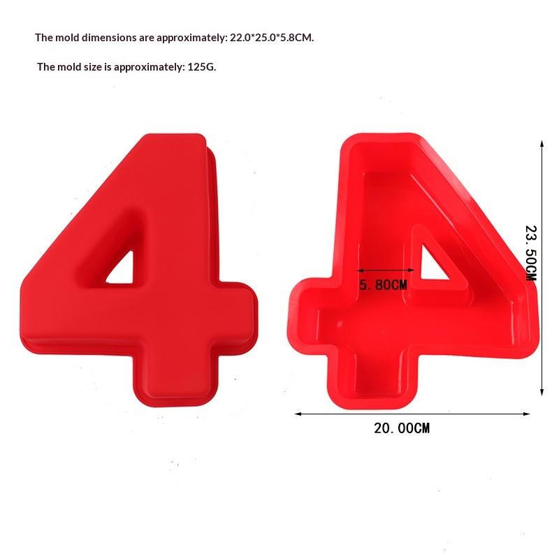 1 Stück 10 Zoll Zahlen Backformen Große Silikon 3D Zahlenkuchenformen DIY Backformen Zahlenform 0-9 Für Geburtstag