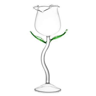 Wine Glass Rose Flower Shape Goblet Lead-Free Red Wine Cocktail Glasses Home Wedding Party Barware Drinkware Gifts