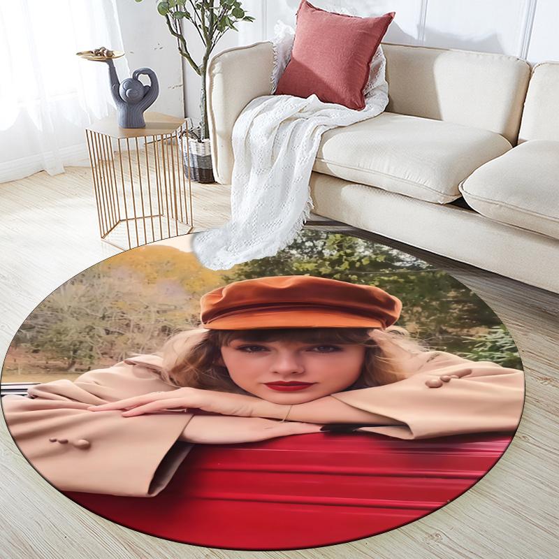 Taylor pattern round rug,Carpet Rug for Living Room Bedroom Playroom ,Non-slip Floor Mat,Holiday Gifts and Birthday Gifts.