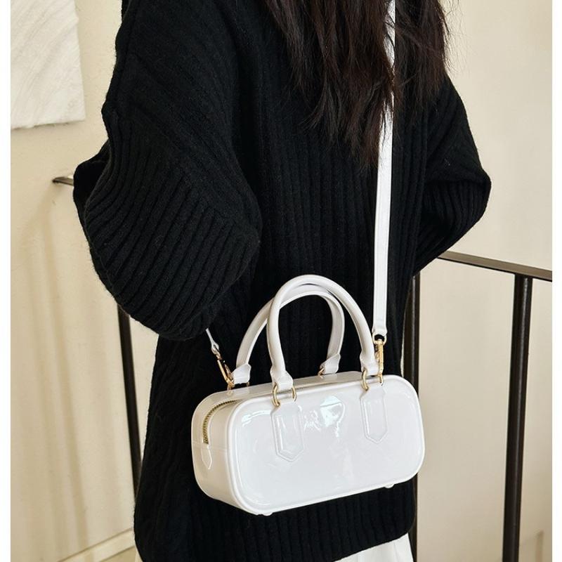 Solid Color Jelly Hobos Handbag Casual Dirty Resistant Crossbody Bag Pvc Waterproof Crossbody Satchel Cosmetic Storage Bag