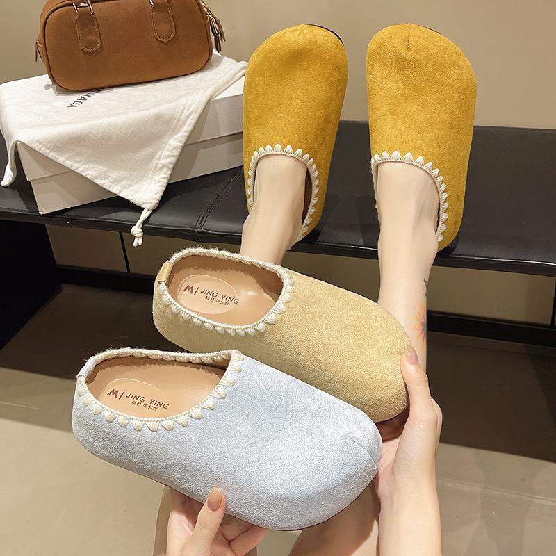 Fashion niche cotton shoes women's 2025 autumn and winter new Internet celebrity soft sole warm casual cotton slippers women