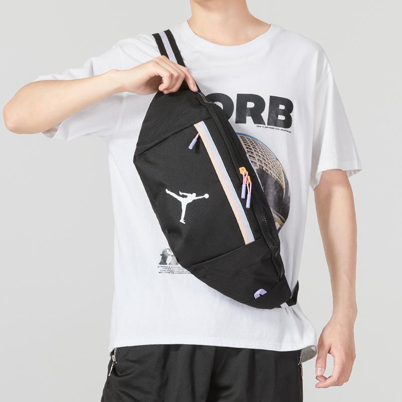 Jordan Stoff Sport Bauchtasche, Sling Bag Große Größe Unisex Schwarz Jordan JD2343013AD-001