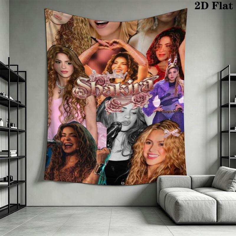 Tapeçaria de Parede Shakira Pendente de Parede Estético Manta de Tecido Impressa Tapeçarias Decorativas para Quarto Sala de Estar Decoração de Casa