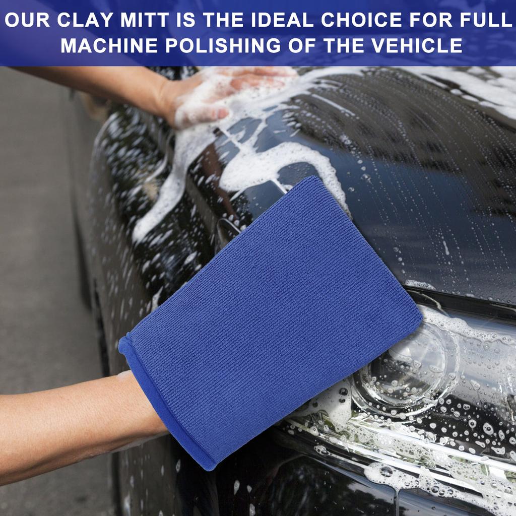2Pcs Auto Detailing Mitt Reusable Car Paint Cleaning Glove Effective Cleaning Clay Decontamination Mitt for Polishing Cars Paint