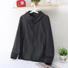Ropa de protección solar para hombre y mujer, resistente a los rayos UV, corta, lisa, con estampado, con cremallera, bolsillos, capucha, transpirable, holgada, para verano, abrigo fino