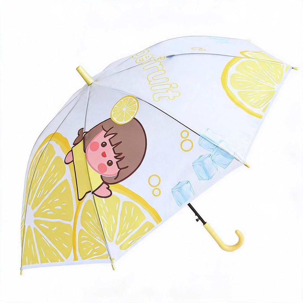 Wholesale Cute Little Fresh Fruit Umbrella 11 Inch Transparent Umbrella Straight Pole Umbrella Automatic Umbrella Long Handle Umbrella Umbrella