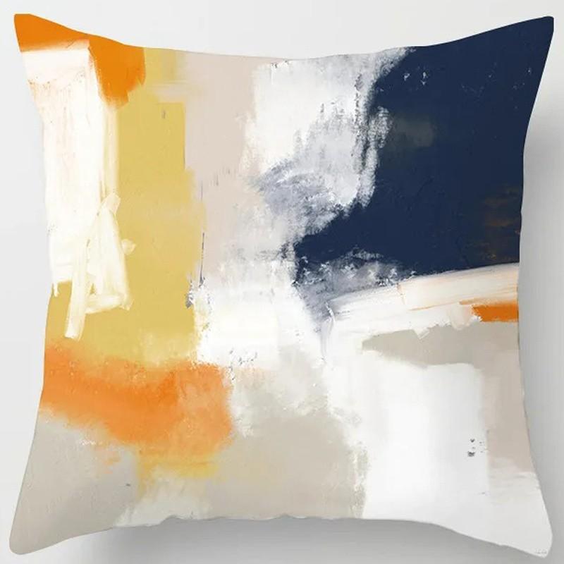 Abstract Colorful Brushstroke Pattern Pillow Covers Pattern Cushion Cover Suitable for Sofa Bedroom Car Pillow Cover