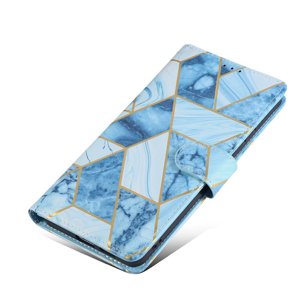 For Samsung Galaxy S25 Edge Case Lacquered Marble Pattern Leather Phone Cover