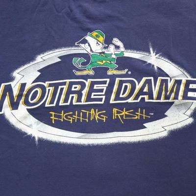 Reprinted 90#039;s Vintage Notre Dame Fighting Irish College Varsity TShirt Unisex T-Shirt