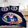 Sailor Moon Sichelblumen Bettwäsche-Set Bettbezug Geschenk für Schlafzimmer, Enthält 1 Bettbezug und 2 Kissenbezüge, Ohne FüllungB408