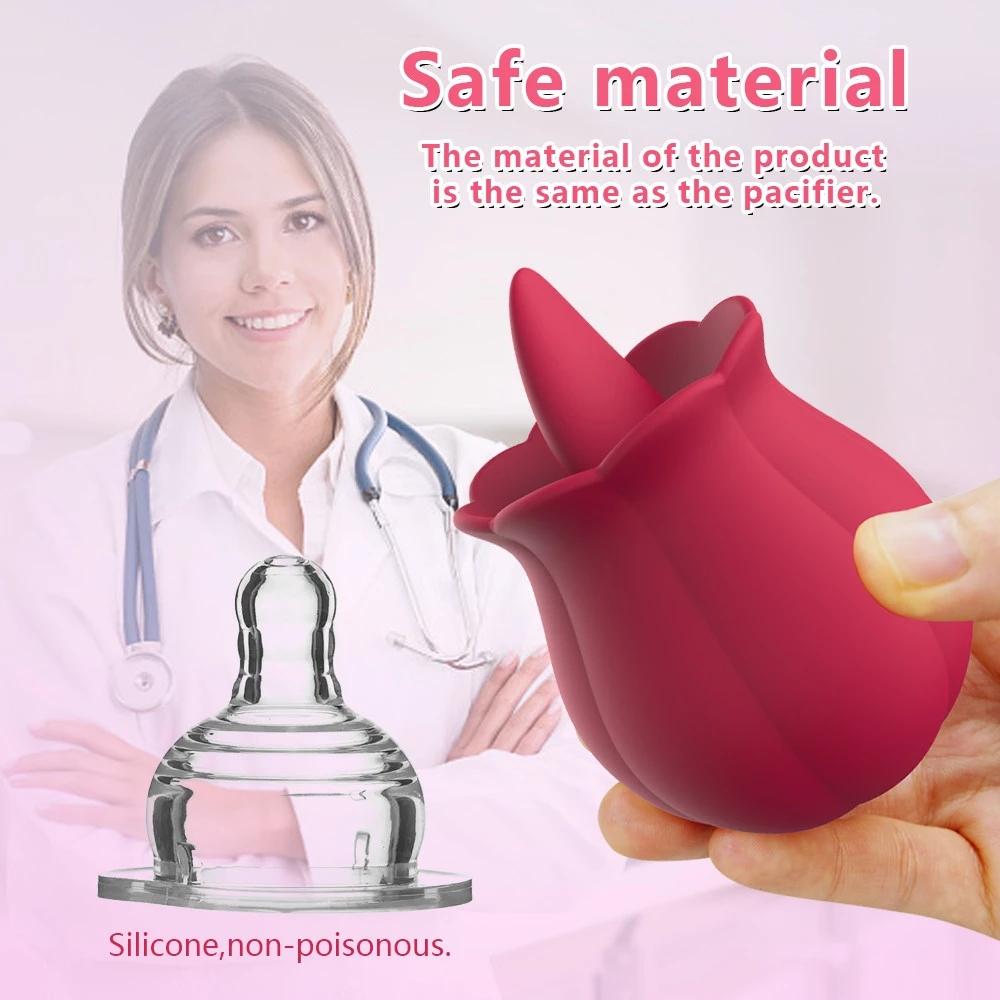 Buy Rose Vibrators Sucking Tongue Licking Clit Nipple Sucker for Women