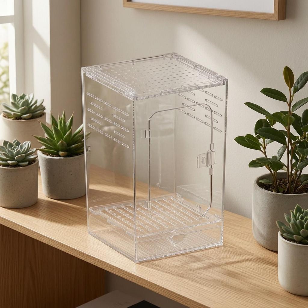 Leichtes Wirbellosenterrarium mit belüftetem Deckel, vielseitig