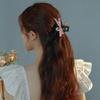 Love Water Diamond Bow Shark Clip Black Powder Contrasting Design Hair Grab Niche Sweet Style Daily Styling Tie Hair Accessory