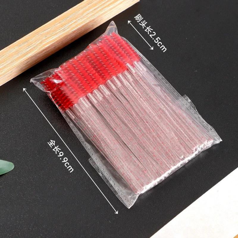 50Pcs Disposable Eyelash Brushes Bendable Crystal Eyebrow Brush Lash Extension Brushes Spoolies Mascara Wand Beauty Makeup Tools