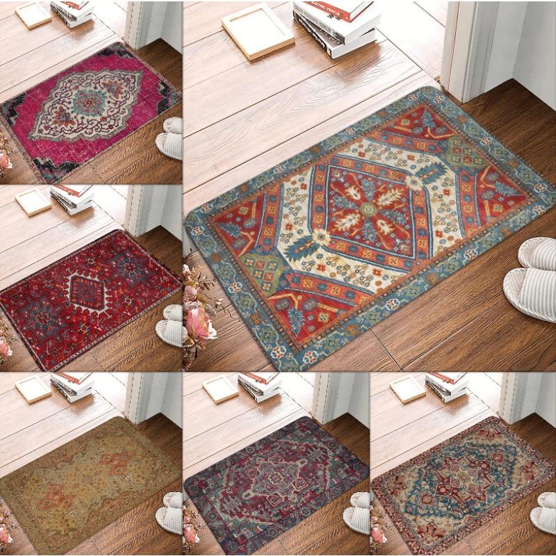 Moroccan Ethnic Bathroom Mats Small Rugs Soft Kitchen Carpet Home Living Room Carpets Entrance Door Mats New Year Decorative