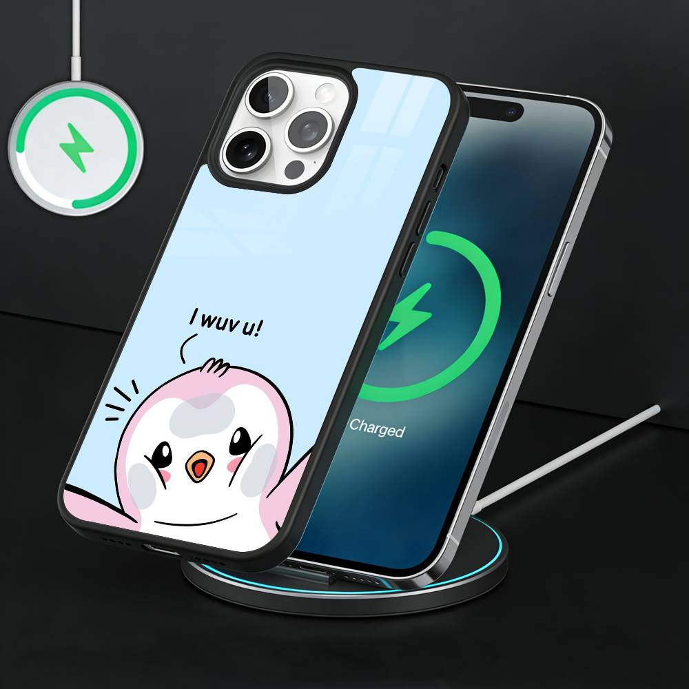 Cute Pudgy Penguin Phone Case For iPhone17,16,15,14,13 Plus,Pro Max Magnetic For Magsafe Wireless Charging