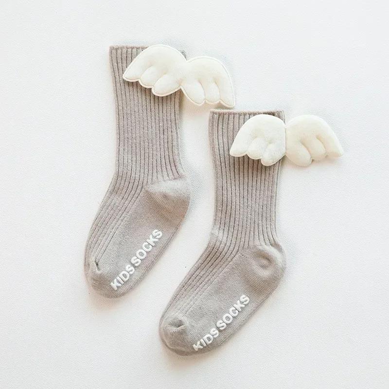 Newborn Sock Anti-slip Creative Wings Silicone Non-Slip Baby Knee Length Sock Mid Tube Children's Angel Floor Socks for Toddler
