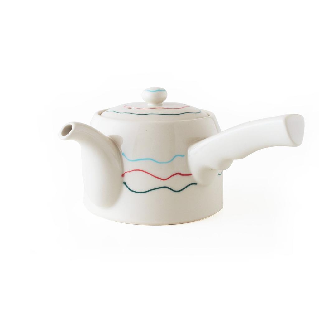 Hasami Ware CtoC JAPAN Smart Wave Teapot with Tea W18 X X H9 430 Cc Strainer, D14.2 Cm,