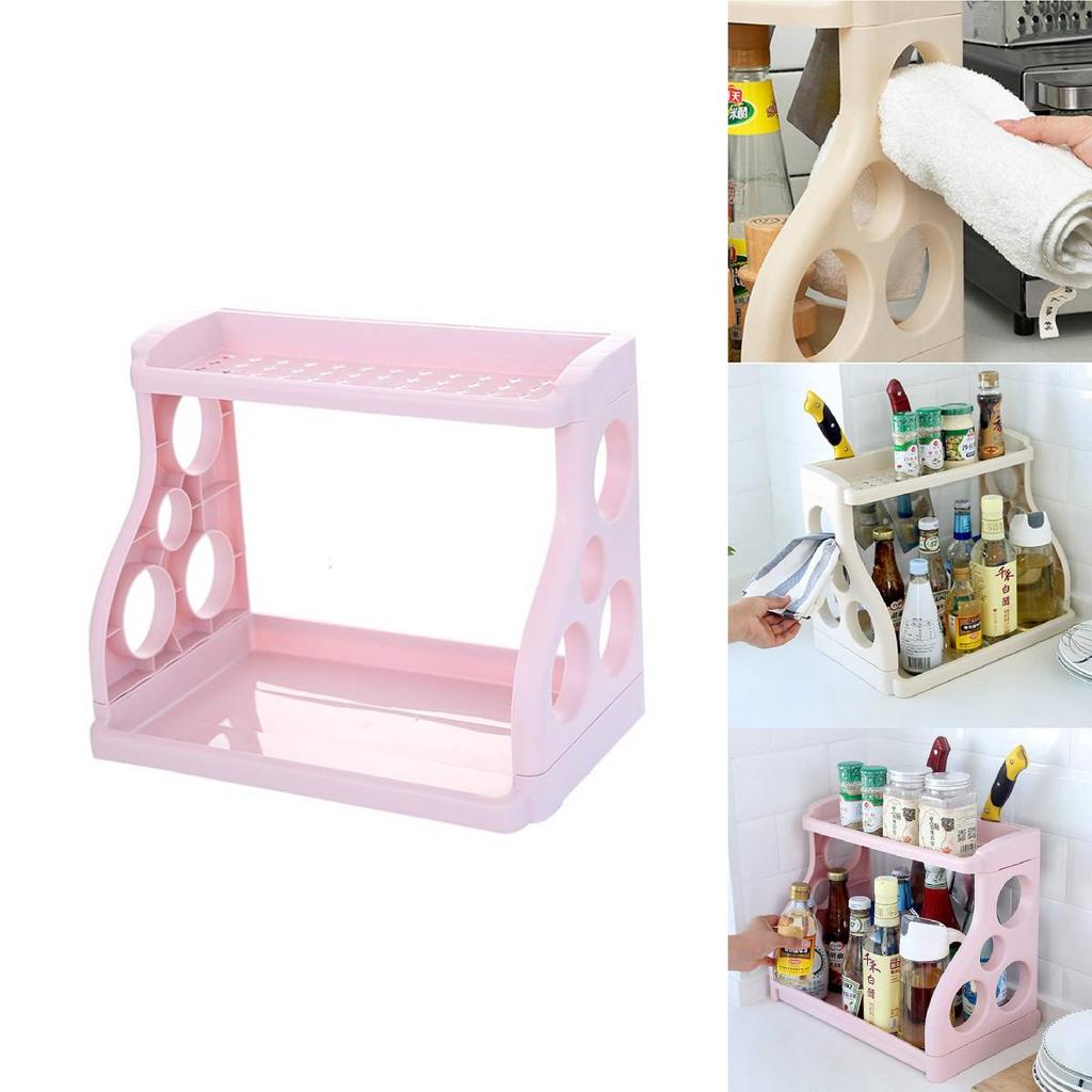 Kitchen Organizer Dual Layer Pp Material With Nonslip Surface For Home Cooking Storage