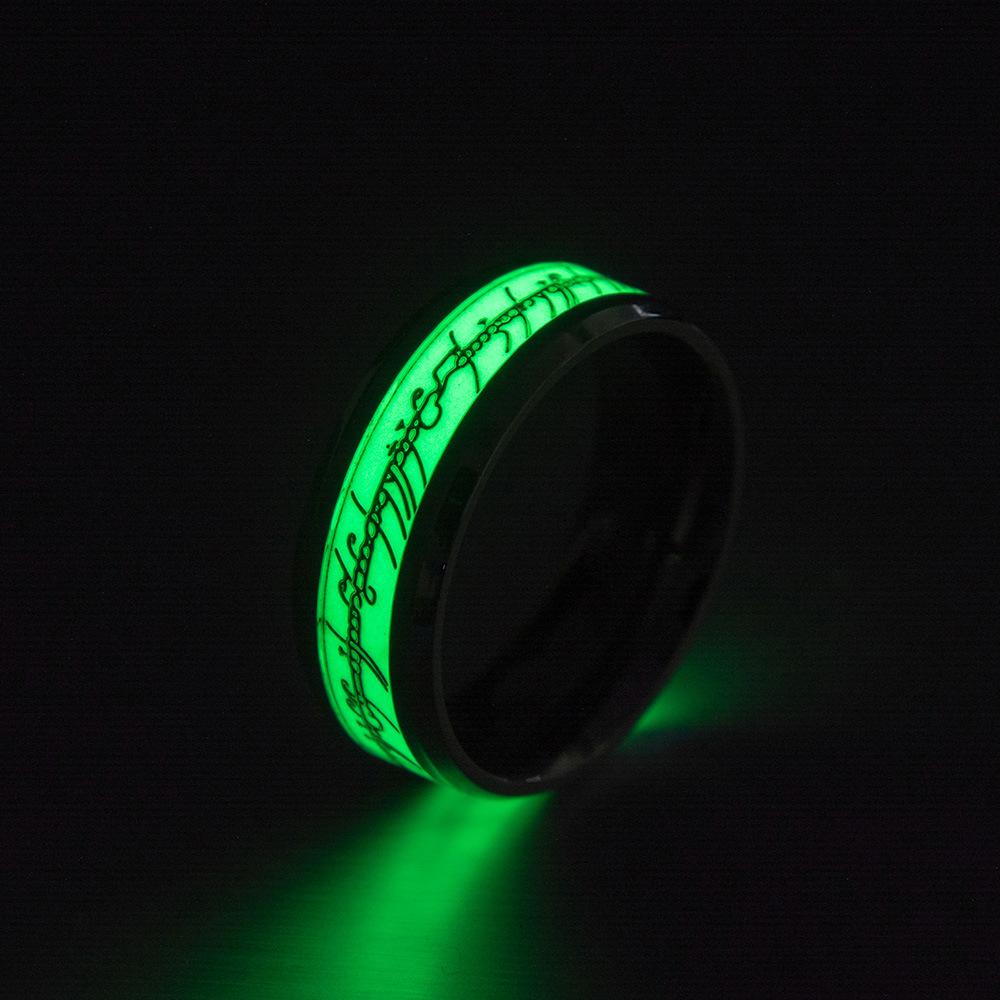 European and American Titanium Steel Luminous Magic Ring Fluorescent Ring Stainless Steel Jewelry