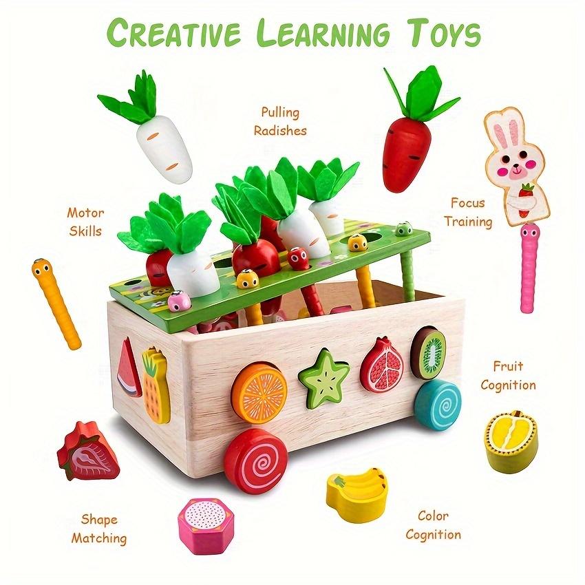 Colorful Wooden Educational Toy Set for Boys Girls Boosts Fine Motor Skills with Fun Farm Orchard Puzzle Games, Enhances Focus  Shape Recognition,