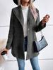 Women's Lapel Long Sleeve Wool Coat Slim Fit Plaid Pattern Commuter Single Button Mid Length Blazer Coat