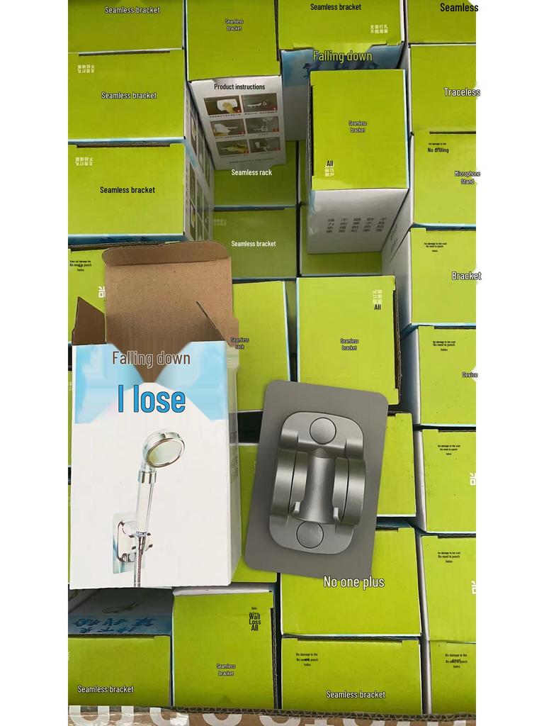 Adhesive No-Drill Adjustable Shower Head Bracket for Rainfall Shower