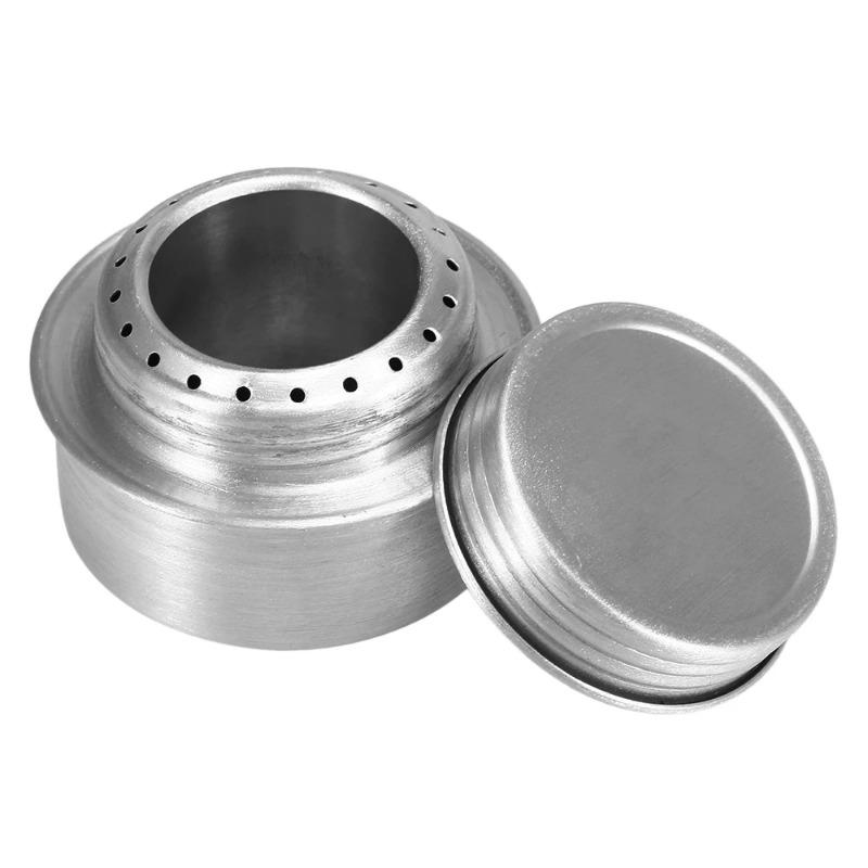 Portable Mini Aluminum Alloy Alcoho Stove With Lid Outdoor Camping Hiking Backpacking Cooking Stove Camping Alcohol Stove Burner