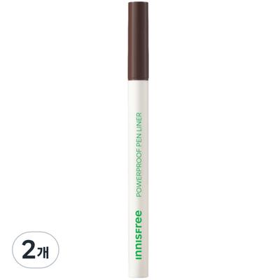 Novo delineador Power Proof Pen 0,6g, não. 2 Marrom, 2 unid.