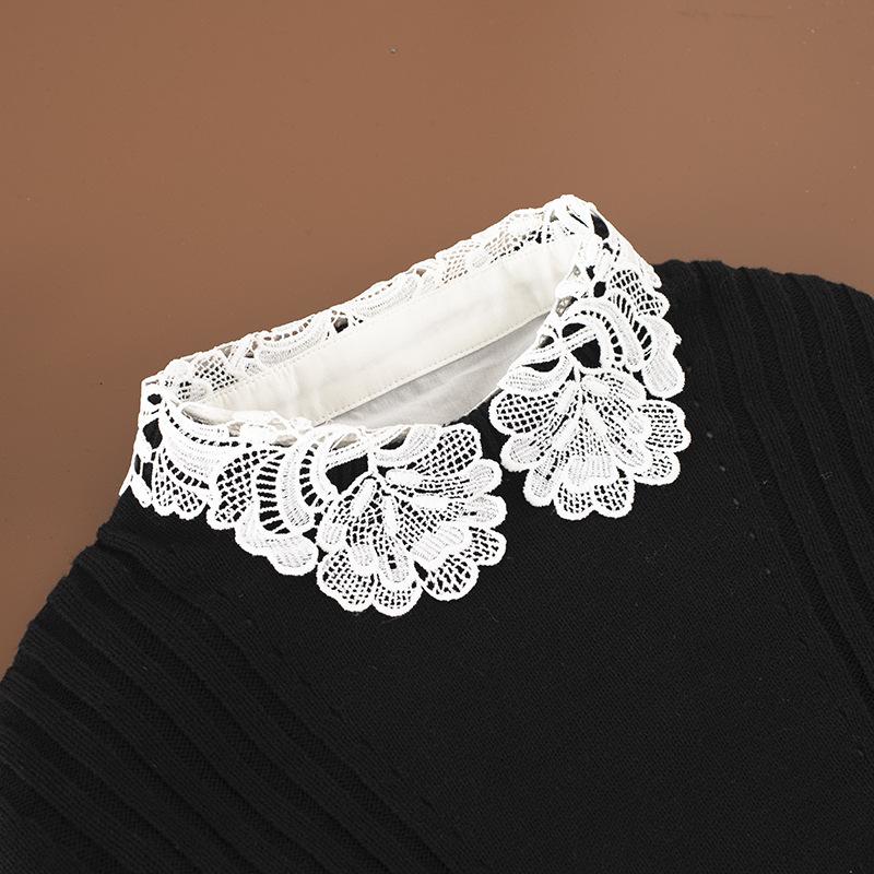 New Fake Collar Shirt Women White Lapel Ruffles Stand False Collar Woman Girls Detachable Collar Lace Removable Half Shirt