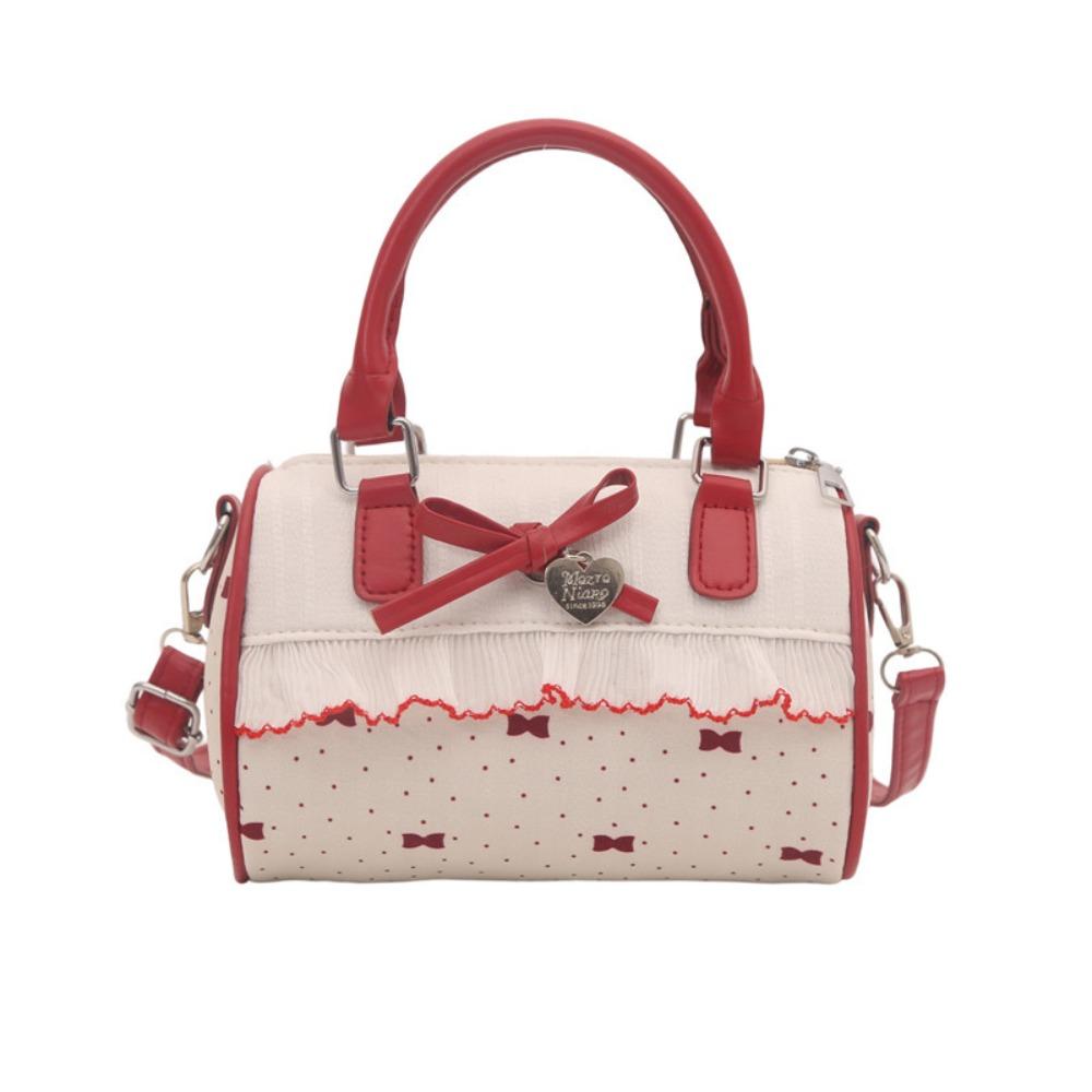 Waterproof Crossbody Bowling Bag Bow Small Square Bag All-Match Boston Handbag  School