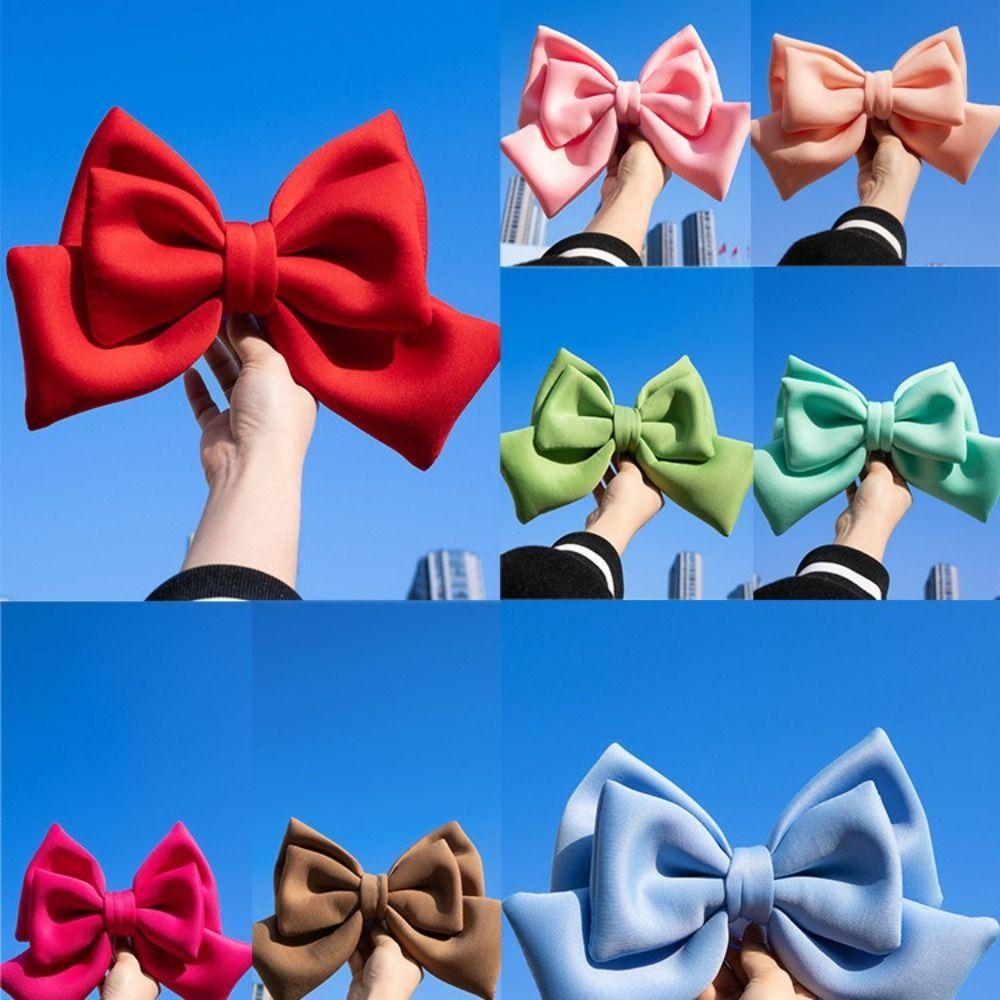 Cloth Cloth Satin Ribbon Bow 12 Colors Helmet Headwear Helmet Bowknot Electric Vehicle Decoration