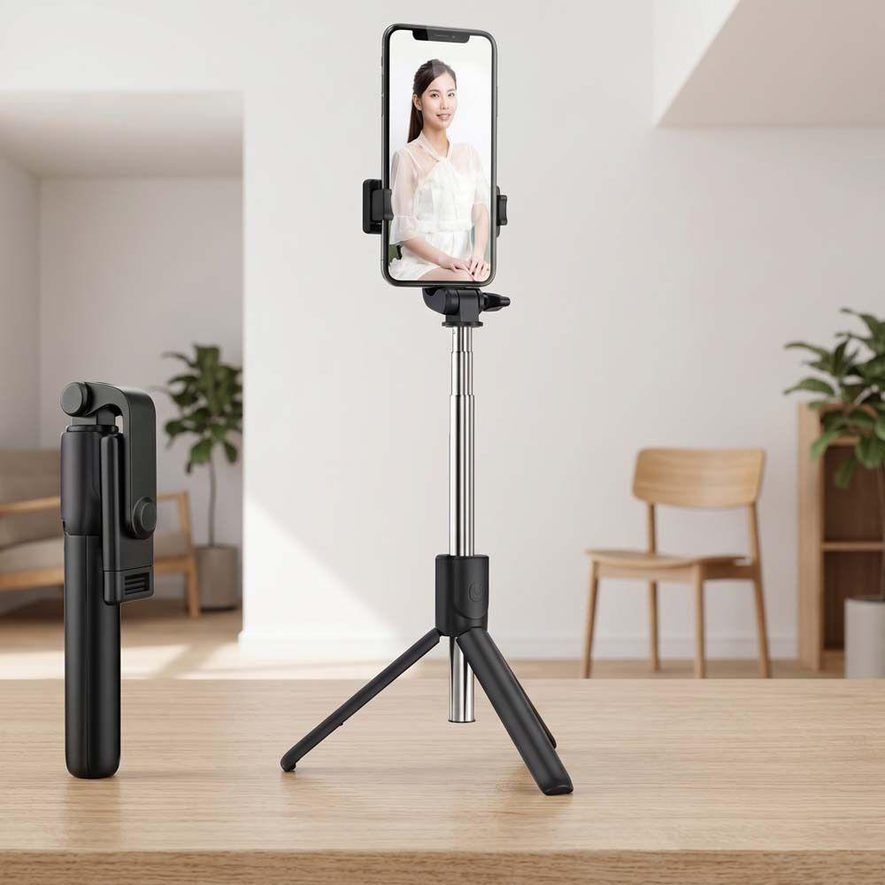 Palo Selfie Bluetooth Portátil Palo Selfie Giratorio 360° Trípode Transmisión en Vivo