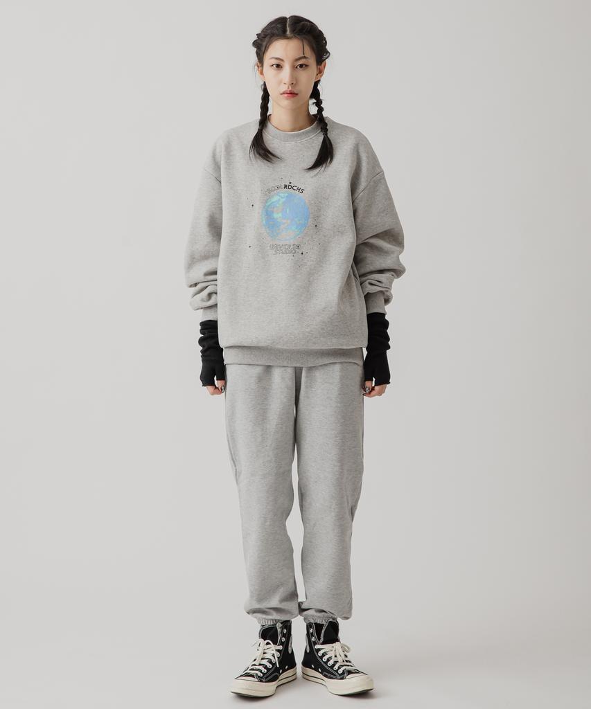 5OML Earth Logo Print Sweatshirt (Melan Grey)