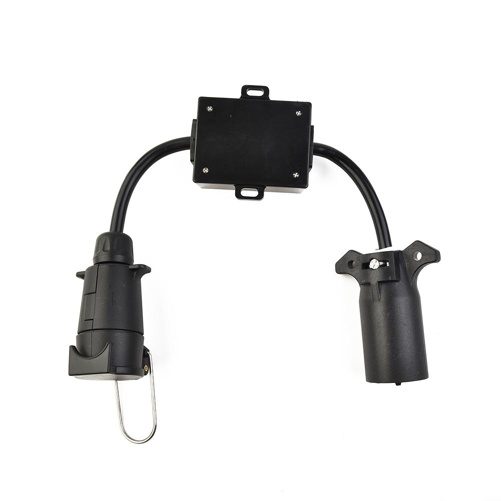 USA To EU Trailer Light Converter US 7-Way Blade Socket To EU 7-Pin Round Plug Separation Brake Light Circuit Connector Adapter