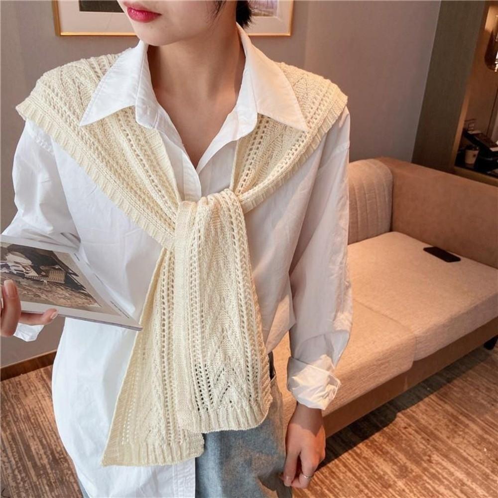 Knitted Texture Air Conditioning Shawl Korean Style Fake Collar Neck Cape Dress Shirt Accessory