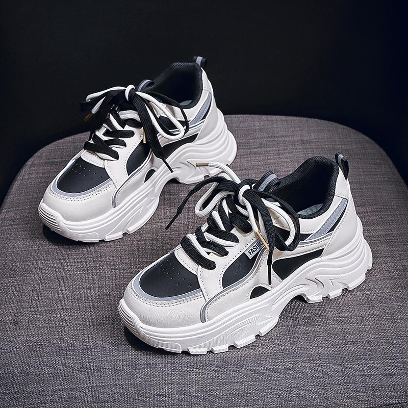 Spring Women's Shoes New Breathable Little White Shoes Korean Version Trendy Versatile Platform Sports Casual Dad Shoes Women's Q8825