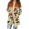 Women's Halloween Print Long Sleeve Front Cardigan Printed Top Lightweight Jacket