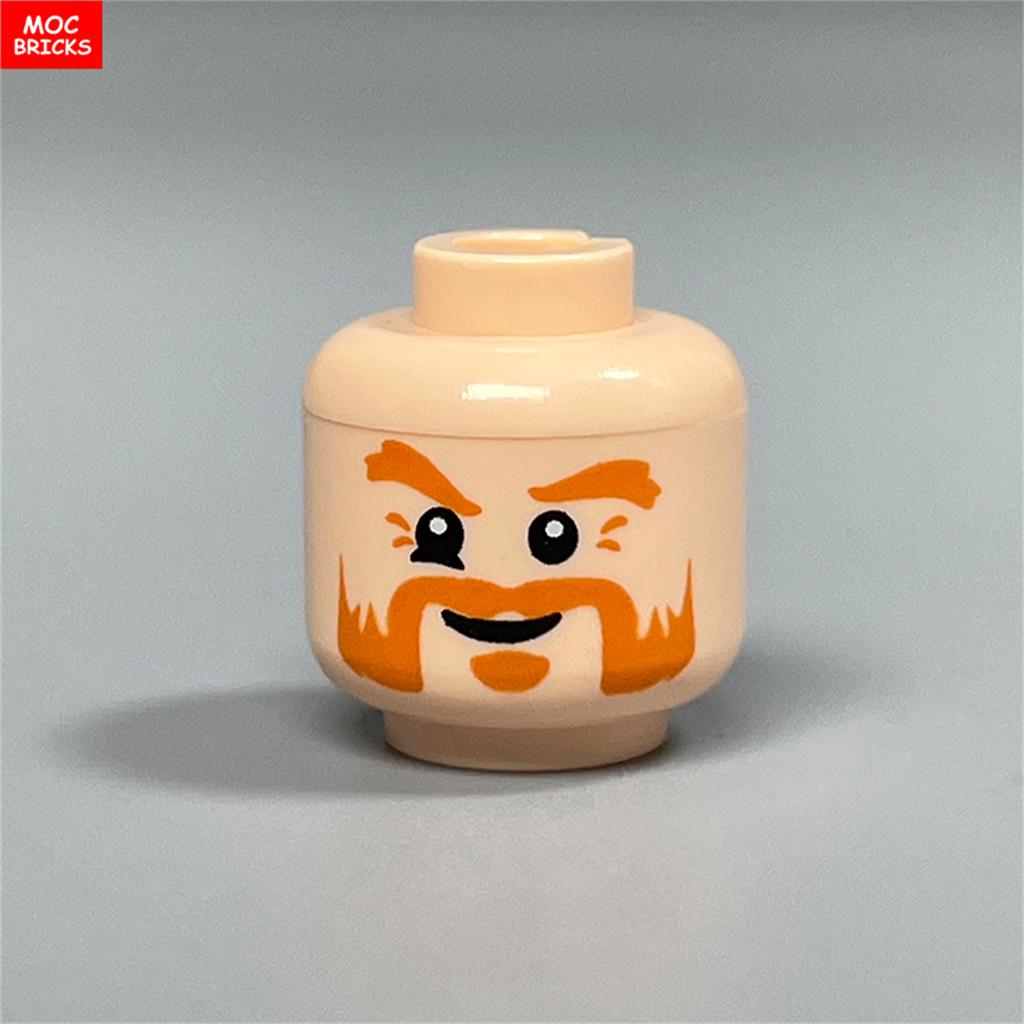 MOC Bricks Hollow Flesh Face Expression Head For 4cm Figure DIY Educational Building Blocks Toys For Children Gifts