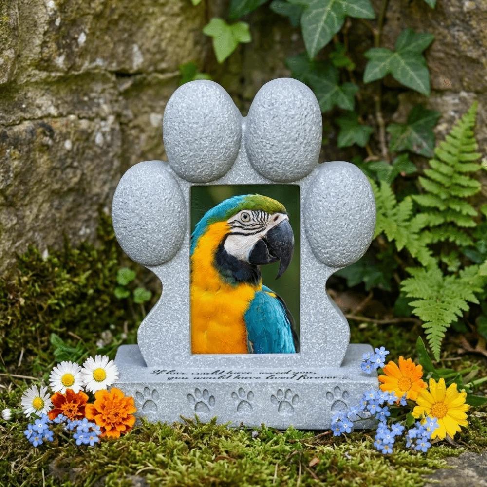 Fotorahmen Haustier Grabstein Harz Hund Opfergrabstein Tier Grab Gedenkstein Gedenkgeschenk