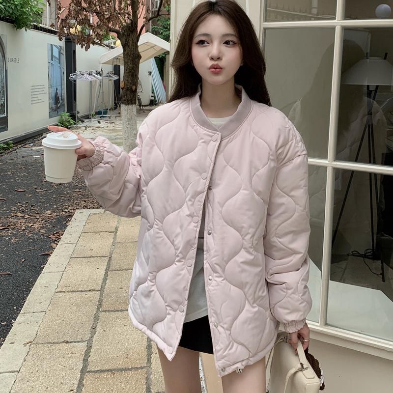 Down cotton-padded clothes for women's winter new padded jackets thickened small rhombus cotton-padded jackets lazy wind