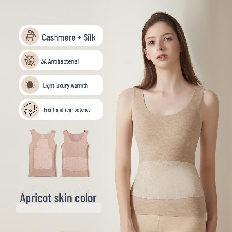 Silk Cashmere Women's Seamless Velvet Thermal Vest Top
