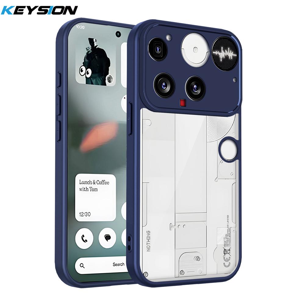 KEYSION Transparent Phone Case for Nothing Phone 3 Soft Silicone+PC Clear Shockproof Phone Back Cover for Nothing Phone 3