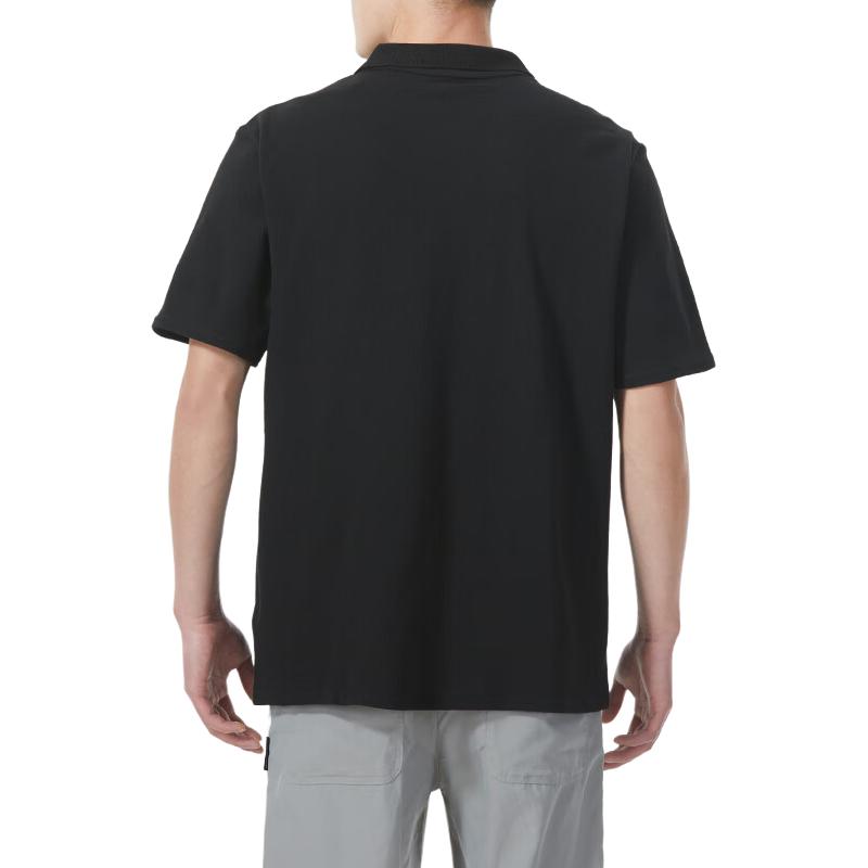 PUMA Solid Color Casual Polo Shirt Men Tops Black 658605-03
