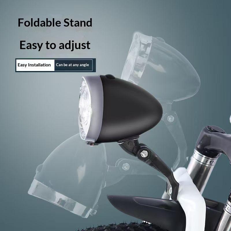 Retro Bike Headlight Type-C Rechargeable Classic Mountain Bicycle Front Light 3 Led Road Bike Headlamp Cycling Accessories