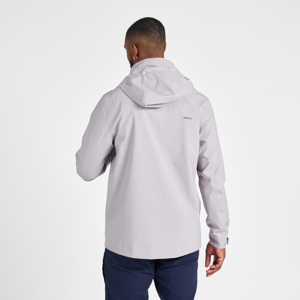 Decathlon TRIBORD SAILING 300 Solid Color Breathable Waterproof Windproof Zip Jacket Men's Silver Grey