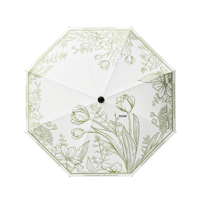 YUBAO 8k Black Glue Floral 3-Fold Sunny Rain Umbrella