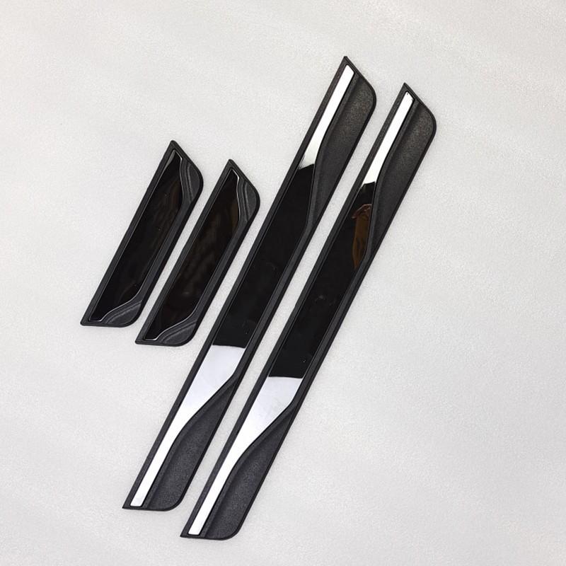 4PCS Plastic Stainless Steel Car Accessories Auto Door Sill Pedal Welcome Scuff Plate Cover