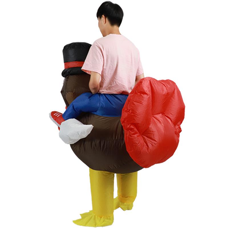 Надувной костюм индейки на День Благодарения Реквизит для вечеринки на Хэллоуин Забавное мероприятие Надувной костюм сопливой индейки Slug turkey inflatable suit for adults 150-190cm